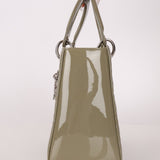 Dior 2015 Patent Khaki Medium Lady Dior - FashioNica