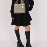 Dior 2015 Patent Khaki Medium Lady Dior - FashioNica