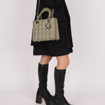 Dior 2015 Patent Khaki Medium Lady Dior - FashioNica