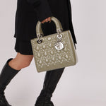 Dior 2015 Patent Khaki Medium Lady Dior - FashioNica