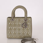 Dior 2015 Patent Khaki Medium Lady Dior - FashioNica