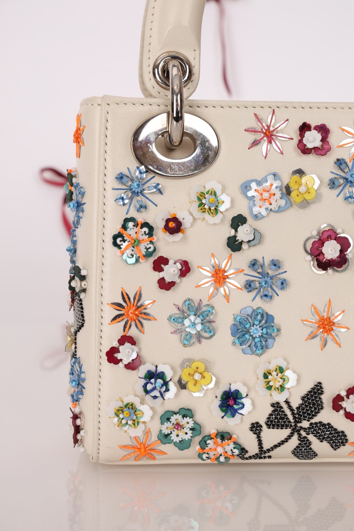 Dior 2015 Sequin Floral Embroidered Mini Lady - FashioNica