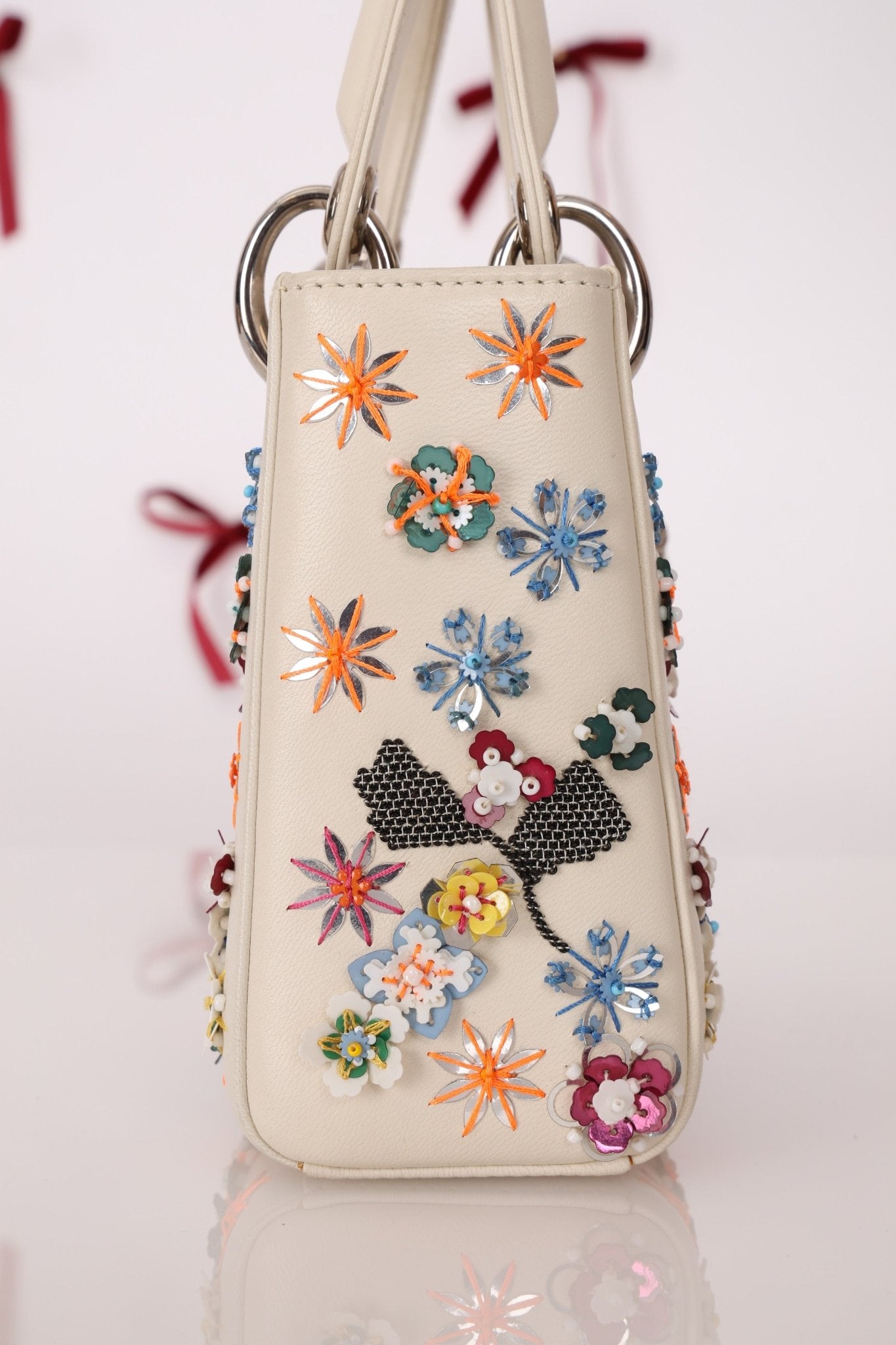 Dior 2015 Sequin Floral Embroidered Mini Lady - FashioNica