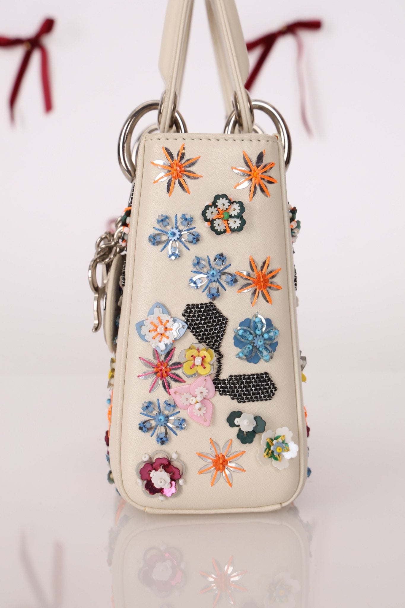 Dior 2015 Sequin Floral Embroidered Mini Lady - FashioNica