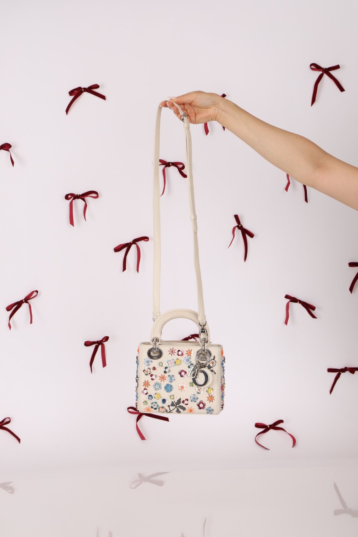 Dior 2015 Sequin Floral Embroidered Mini Lady - FashioNica