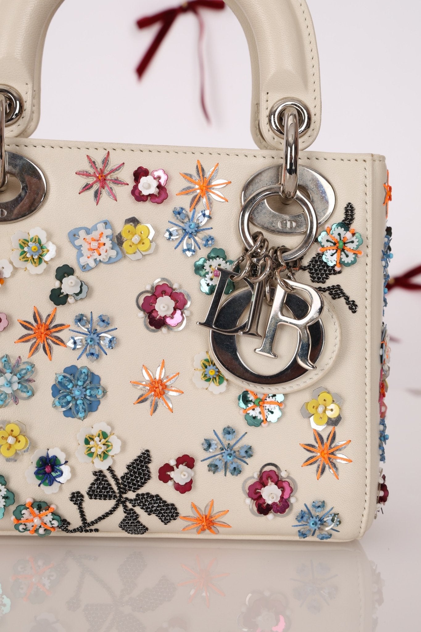 Dior 2015 Sequin Floral Embroidered Mini Lady - FashioNica