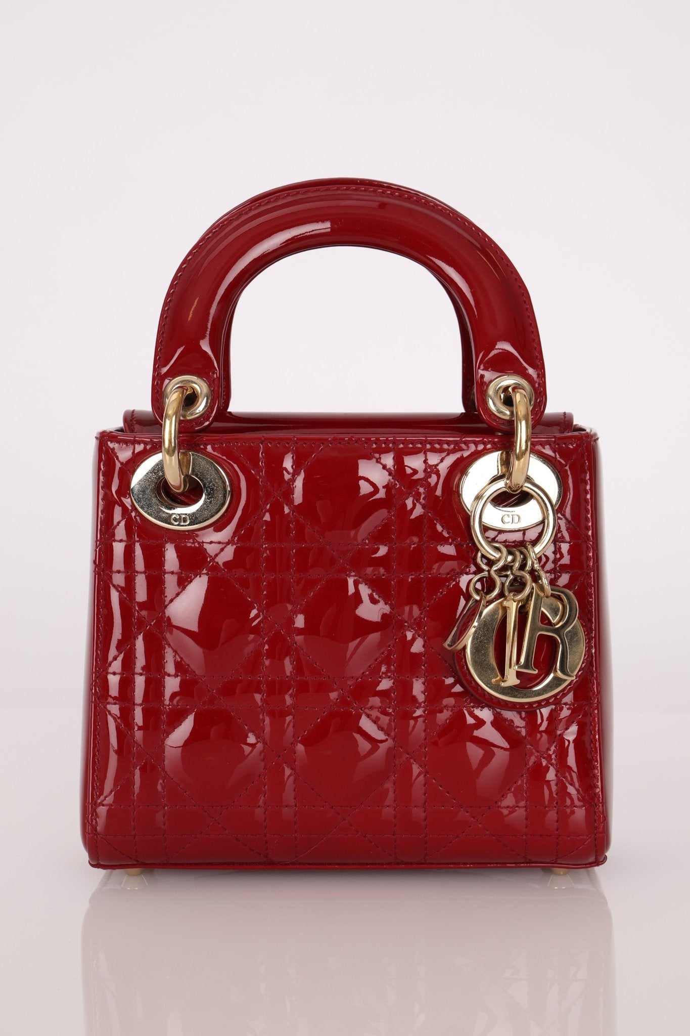 Dior 2017 Red Patent Chain Mini Lady Dior - FashioNica