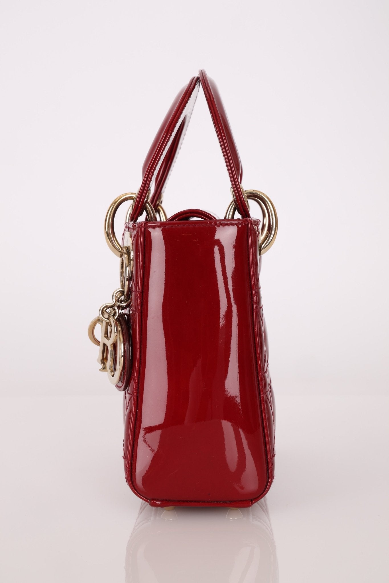 Dior 2017 Red Patent Chain Mini Lady Dior - FashioNica