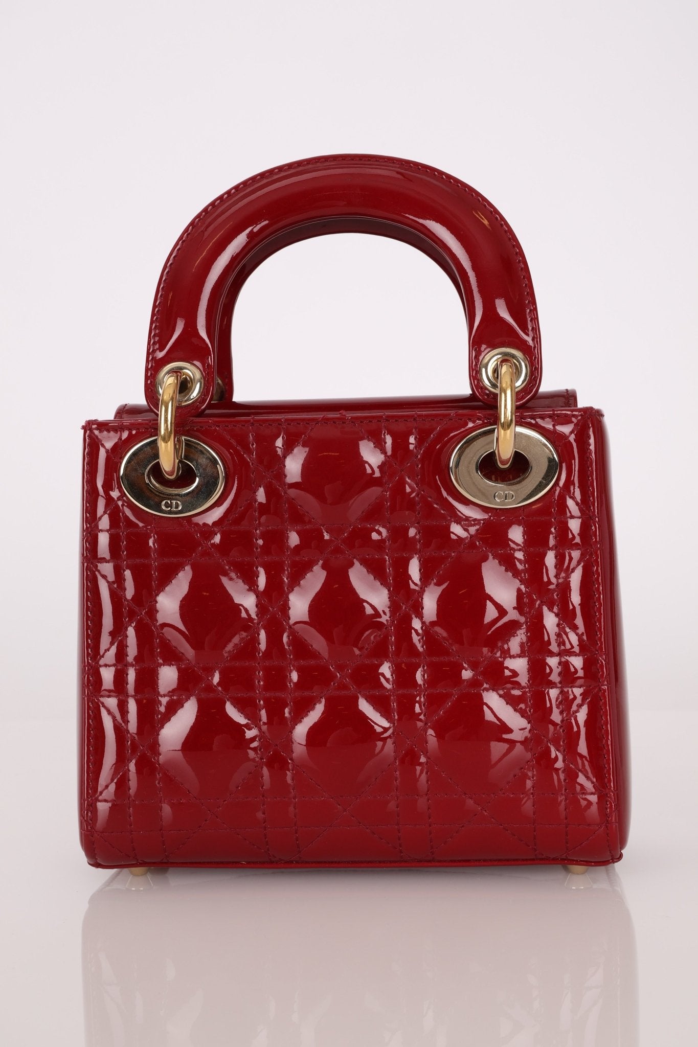 Dior 2017 Red Patent Chain Mini Lady Dior - FashioNica