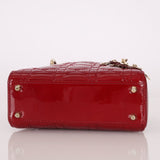 Dior 2017 Red Patent Chain Mini Lady Dior - FashioNica