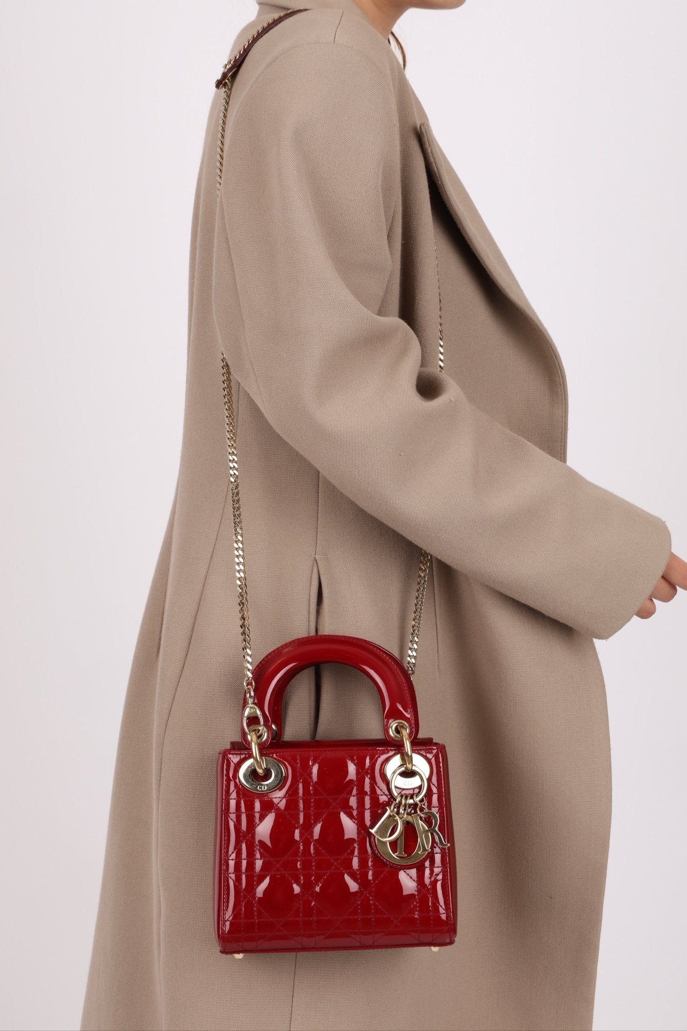 Dior 2017 Red Patent Chain Mini Lady Dior - FashioNica