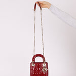 Dior 2017 Red Patent Chain Mini Lady Dior - FashioNica