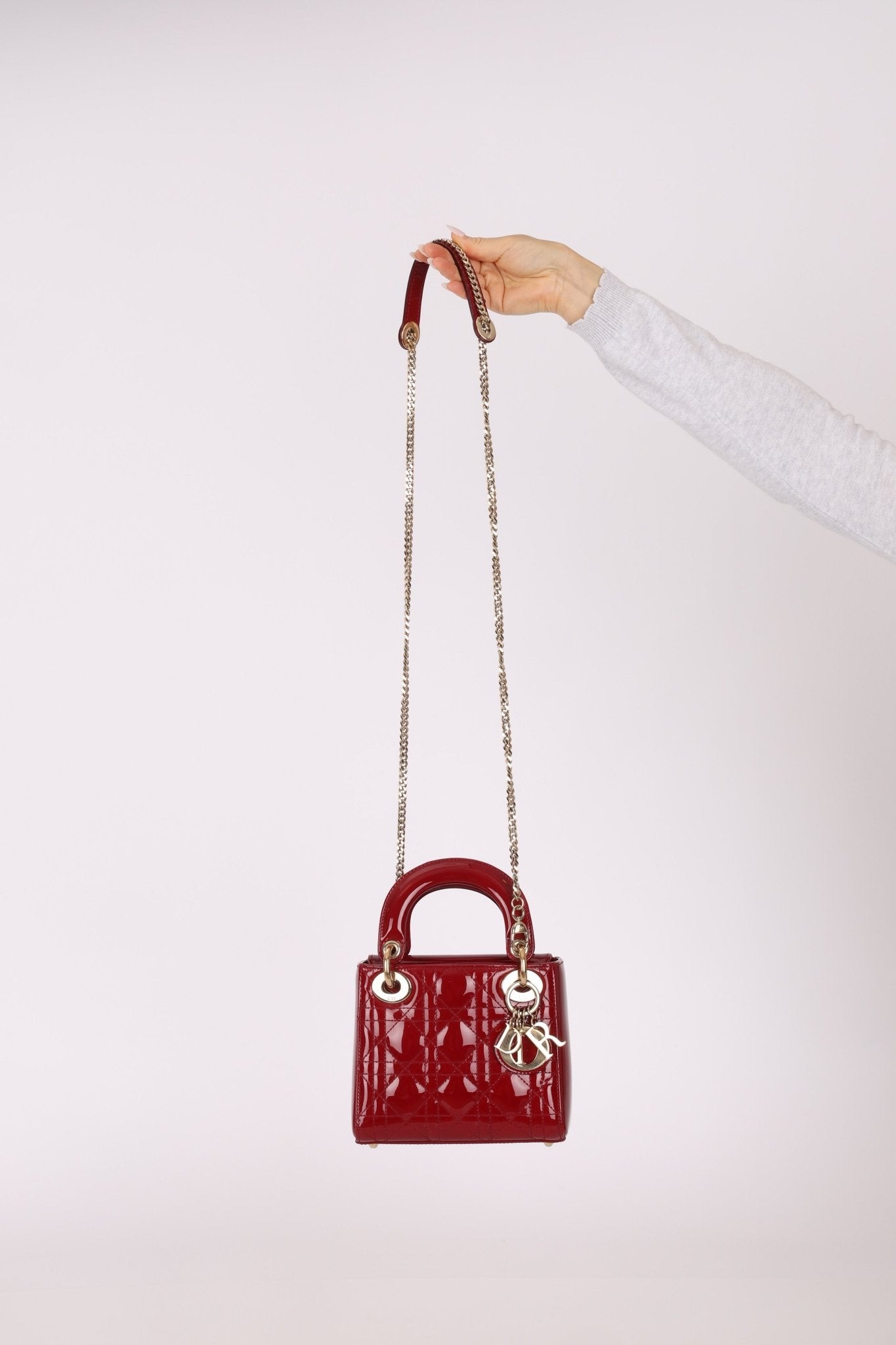 Dior 2017 Red Patent Chain Mini Lady Dior - FashioNica