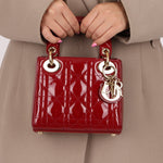 Dior 2017 Red Patent Chain Mini Lady Dior - FashioNica