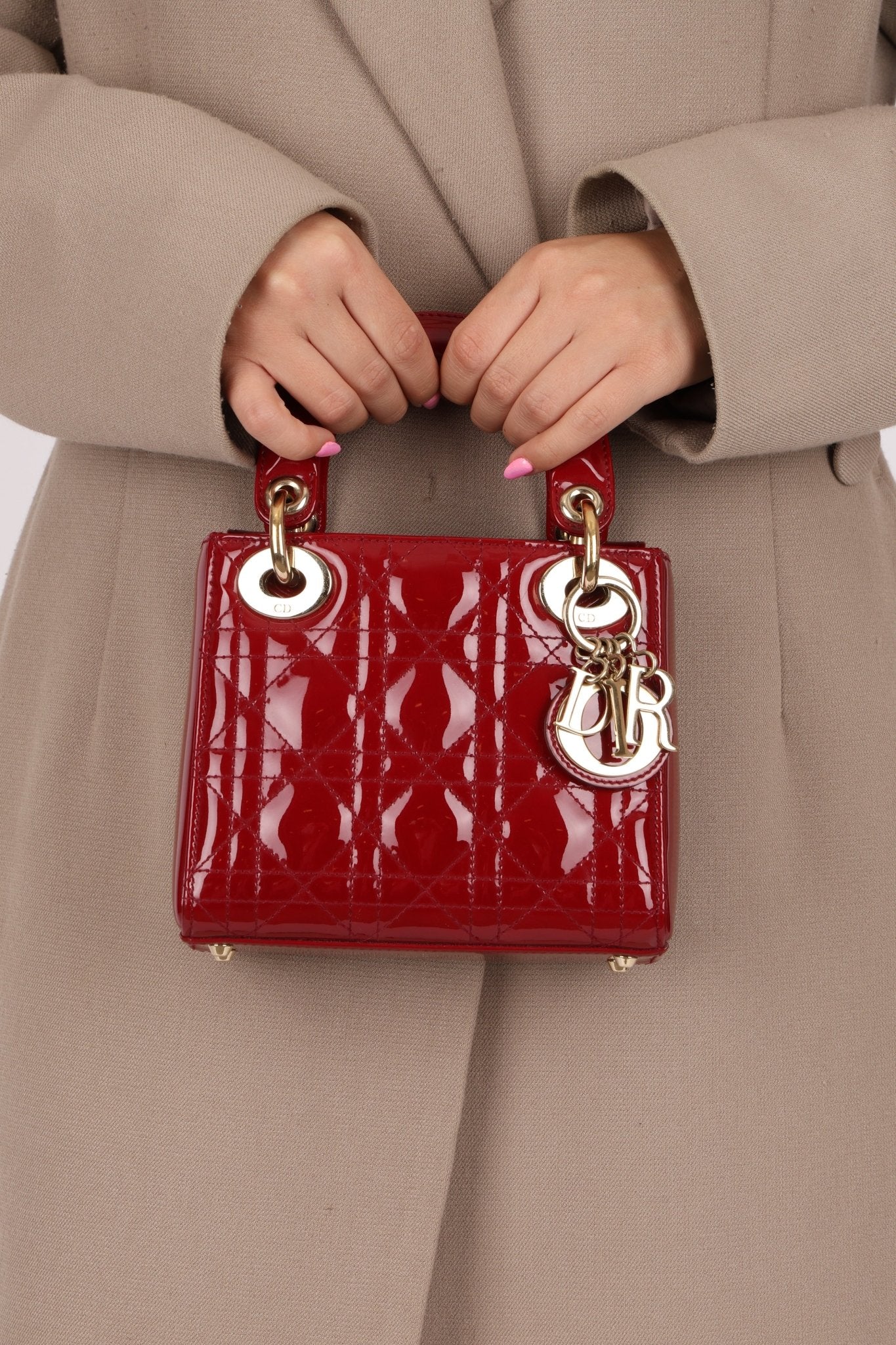 Dior 2017 Red Patent Chain Mini Lady Dior - FashioNica