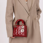 Dior 2017 Red Patent Chain Mini Lady Dior - FashioNica