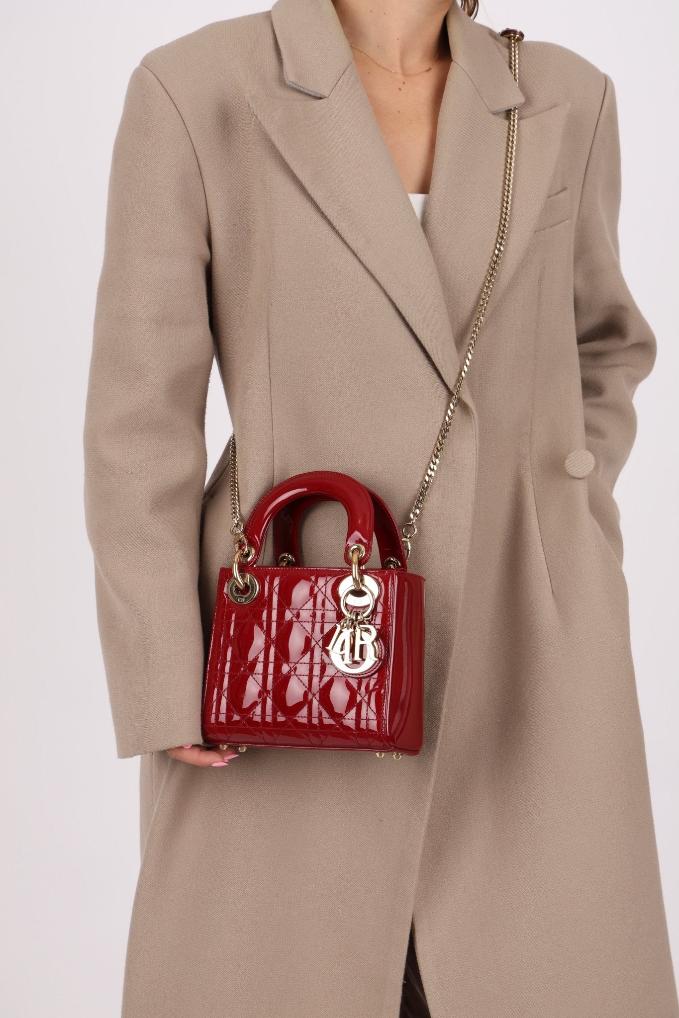 Dior 2017 Red Patent Chain Mini Lady Dior - FashioNica