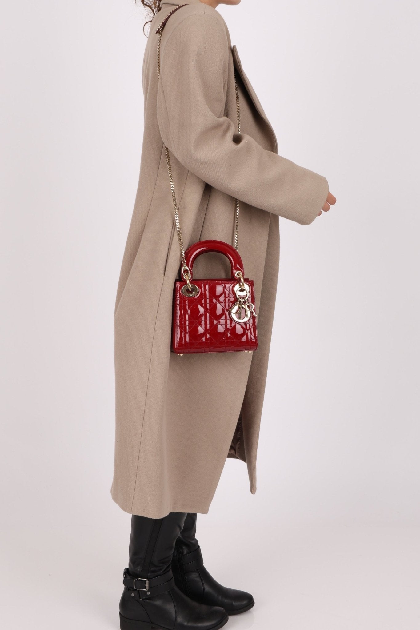 Dior 2017 Red Patent Chain Mini Lady Dior - FashioNica