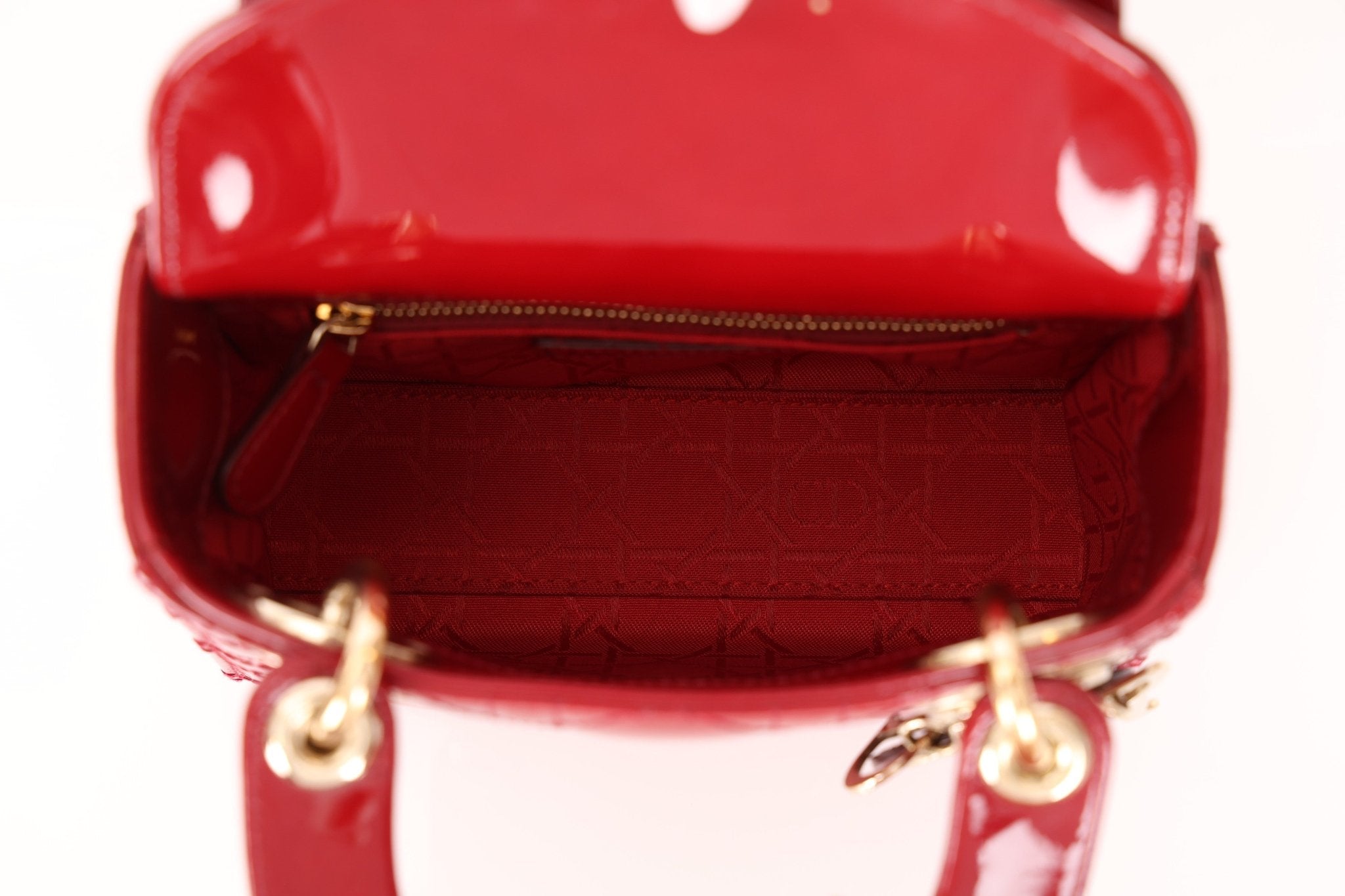 Dior 2017 Red Patent Chain Mini Lady Dior - FashioNica