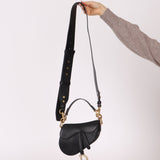 Dior 2018 Black Mini Saddle Bag with Strap - FashioNica