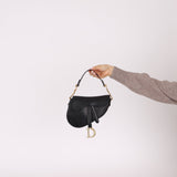Dior 2018 Black Mini Saddle Bag with Strap - FashioNica