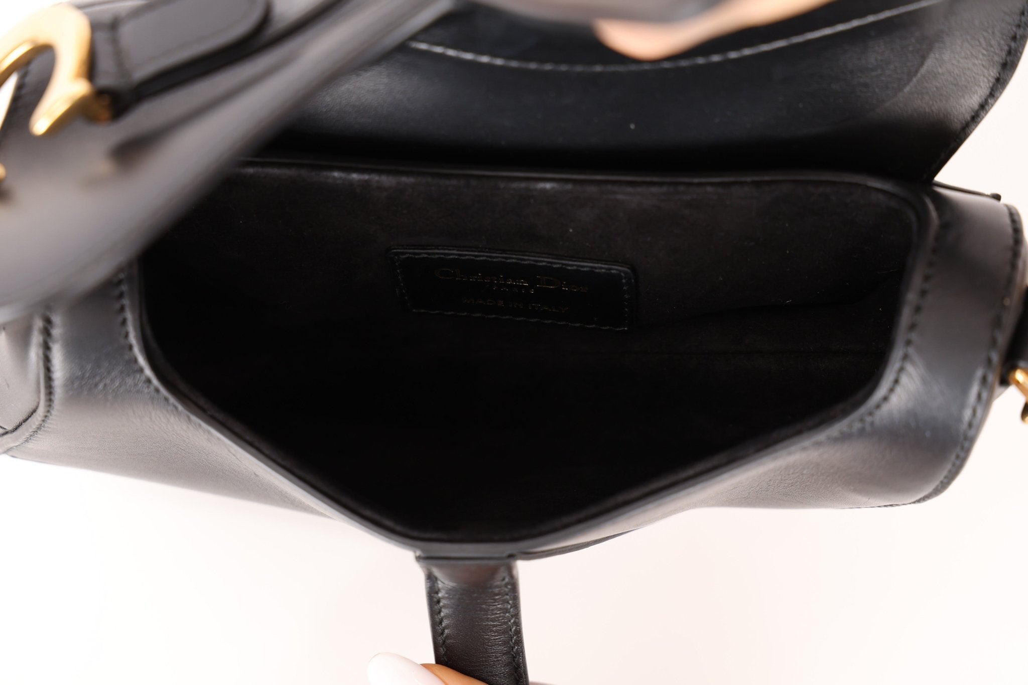 Dior 2018 Black Mini Saddle Bag with Strap - FashioNica