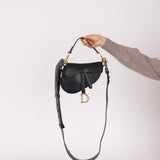 Dior 2018 Black Mini Saddle Bag with Strap - FashioNica