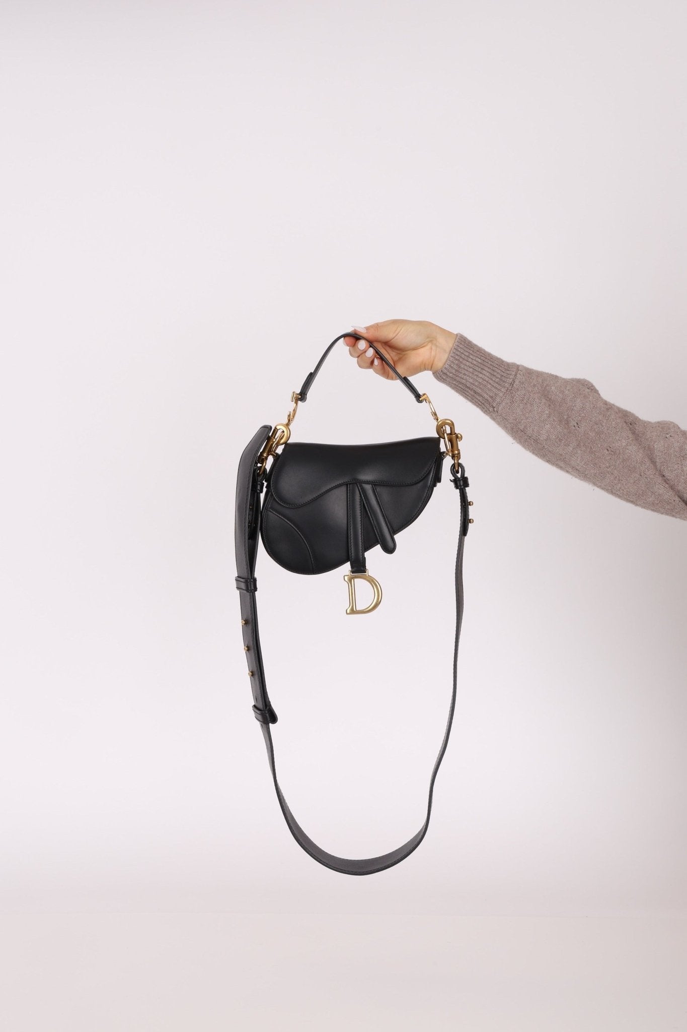 Dior 2018 Black Mini Saddle Bag with Strap - FashioNica