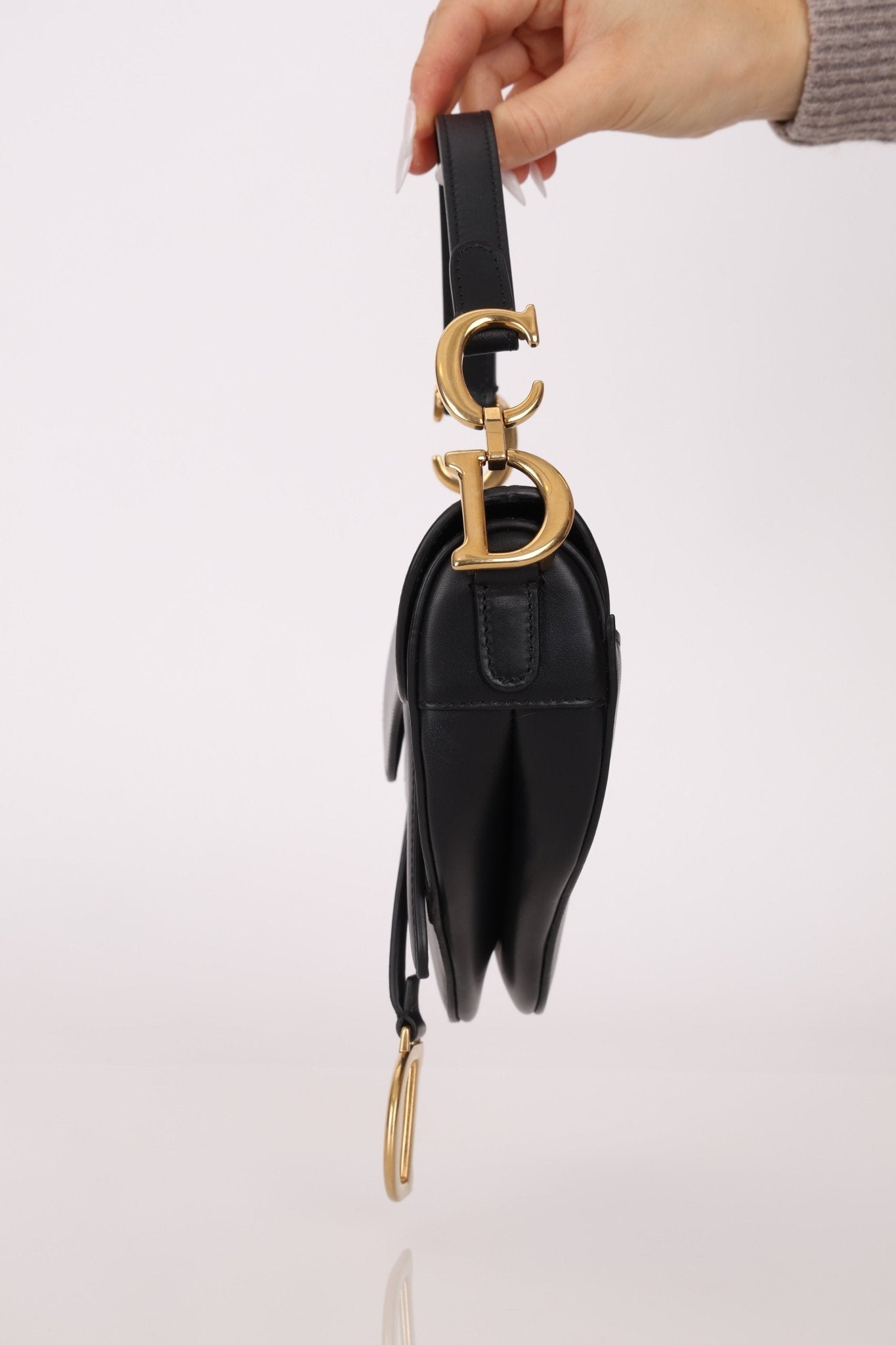 Dior 2018 Black Mini Saddle Bag with Strap - FashioNica