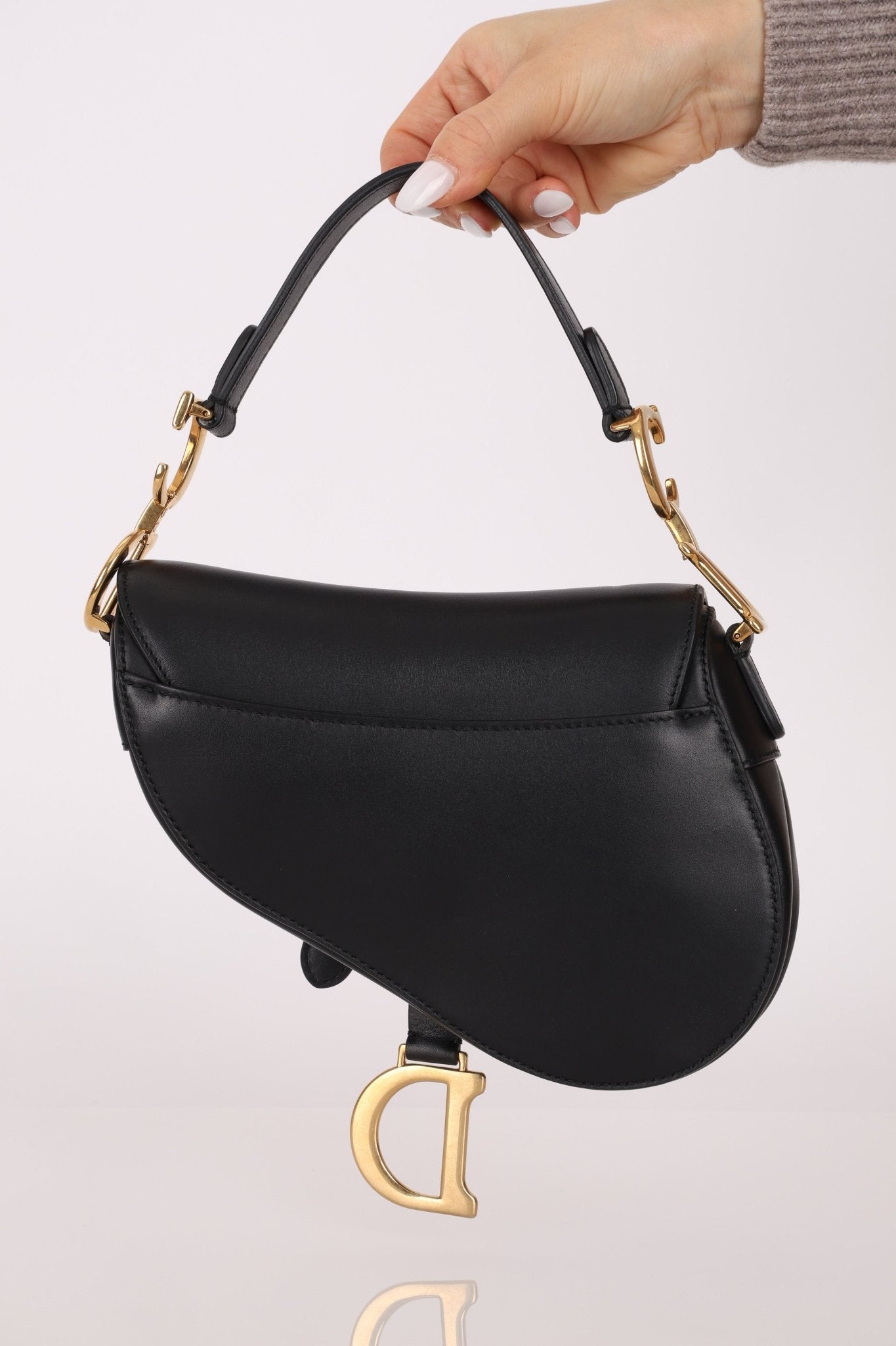 Dior 2018 Black Mini Saddle Bag with Strap - FashioNica