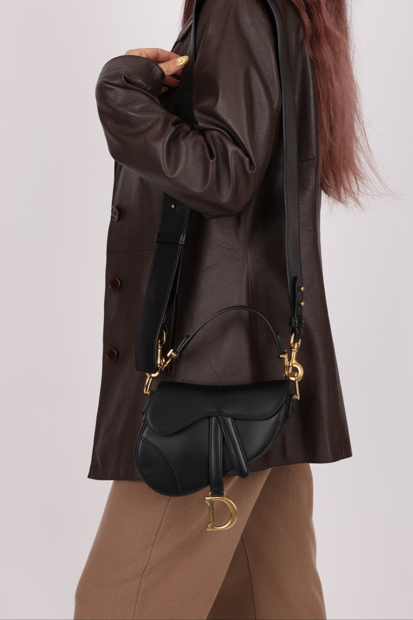 Dior 2018 Black Mini Saddle Bag with Strap - FashioNica