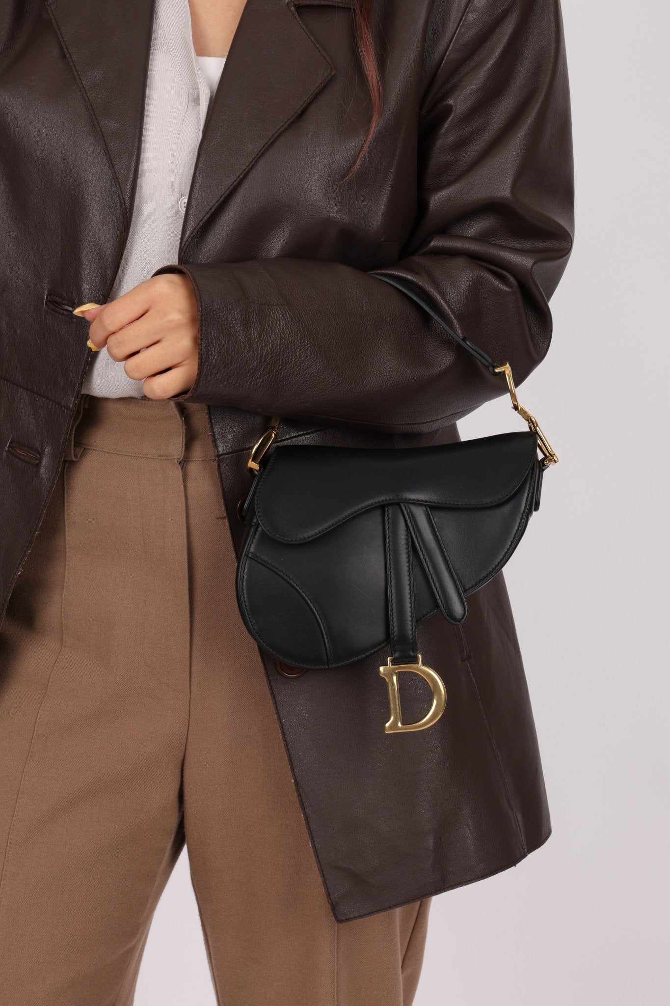 Dior 2018 Black Mini Saddle Bag with Strap - FashioNica