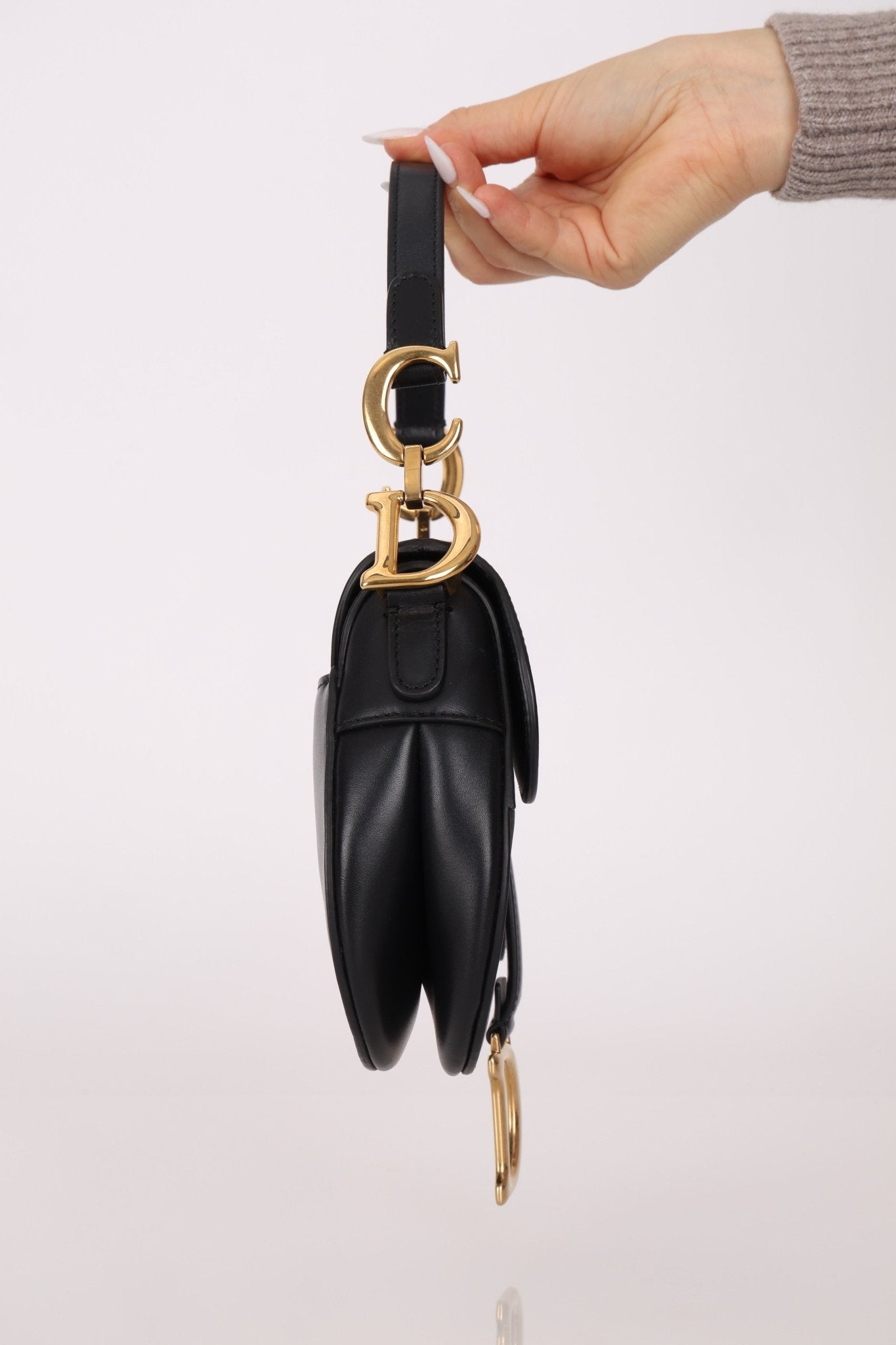 Dior 2018 Black Mini Saddle Bag with Strap - FashioNica