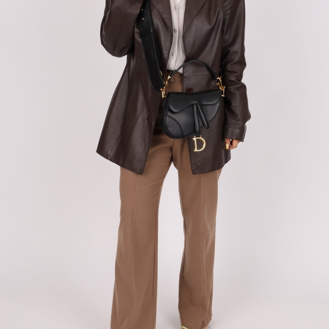 Dior 2018 Black Mini Saddle Bag with Strap - FashioNica