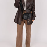 Dior 2018 Black Mini Saddle Bag with Strap - FashioNica