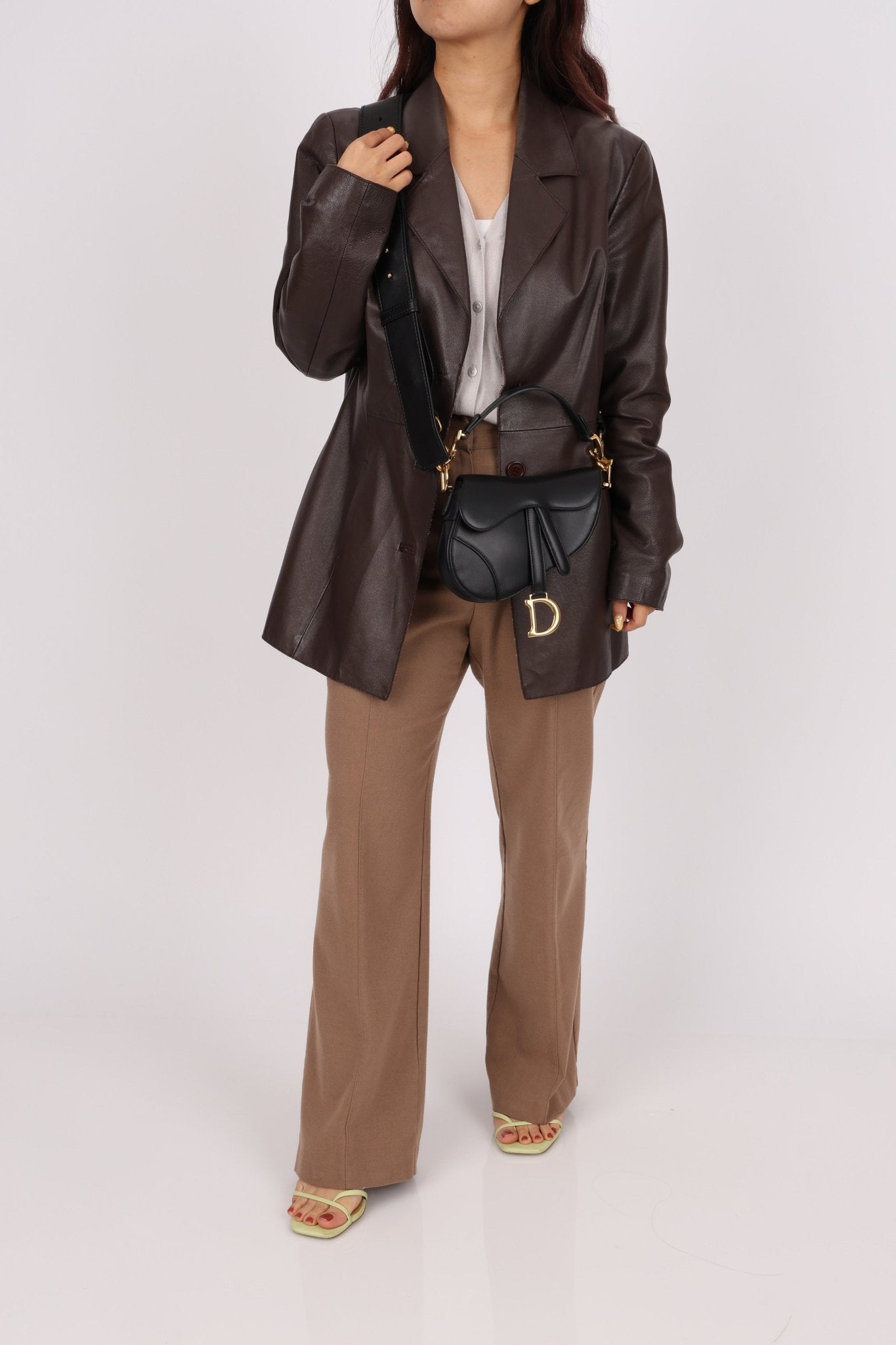 Dior 2018 Black Mini Saddle Bag with Strap - FashioNica