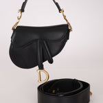 Dior 2018 Black Mini Saddle Bag with Strap - FashioNica