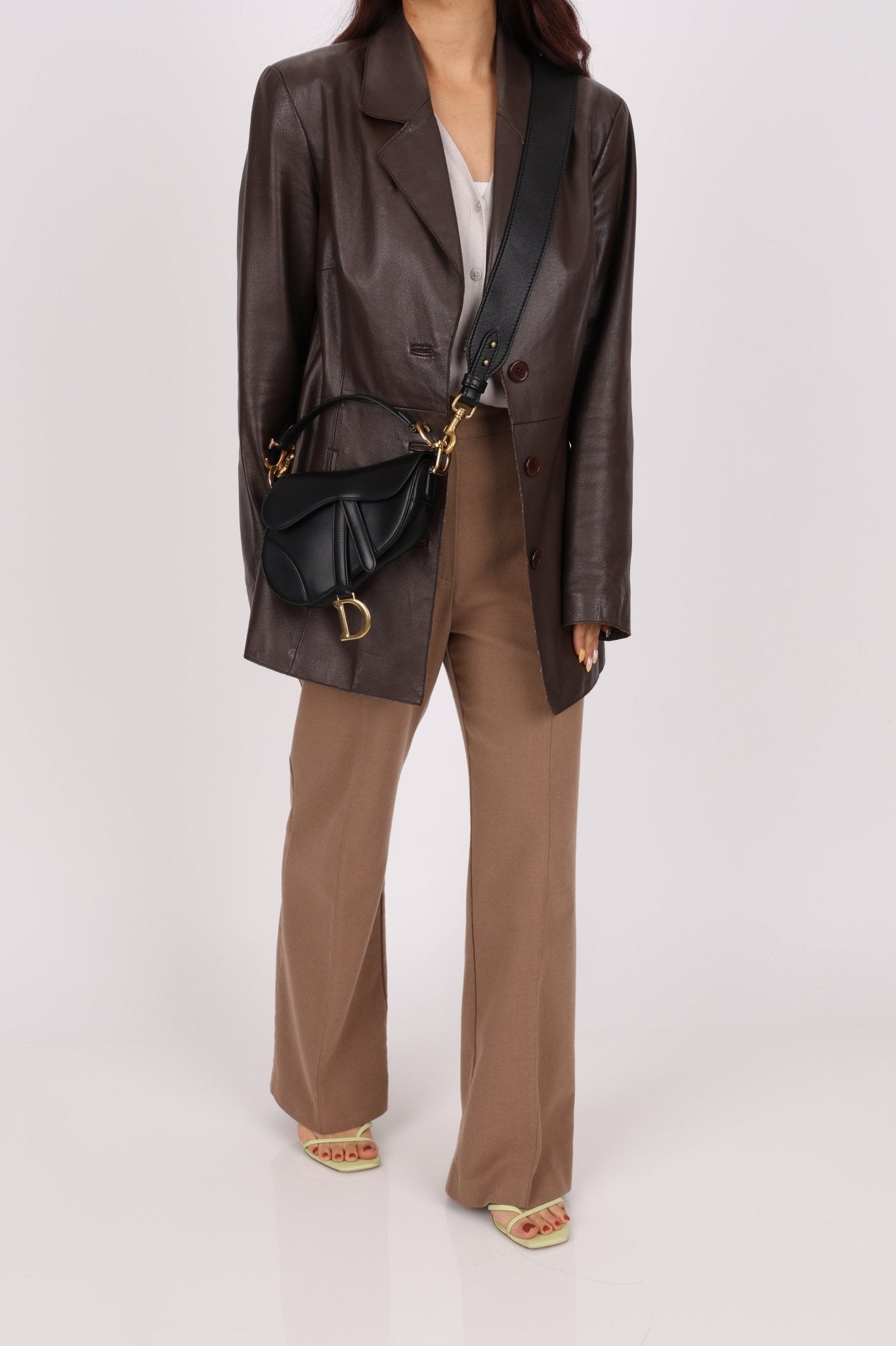 Dior 2018 Black Mini Saddle Bag with Strap - FashioNica