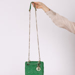 Dior 2018 Emerald Lambskin Cannage Mini Lady w Strap - FashioNica