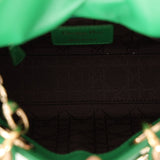 Dior 2018 Emerald Lambskin Cannage Mini Lady w Strap - FashioNica