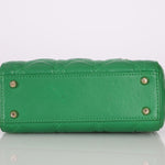 Dior 2018 Emerald Lambskin Cannage Mini Lady w Strap - FashioNica