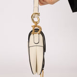 Dior 2018 Grained Leather Mini Saddle Bag w/ Dior Guitar Strap - FashioNica