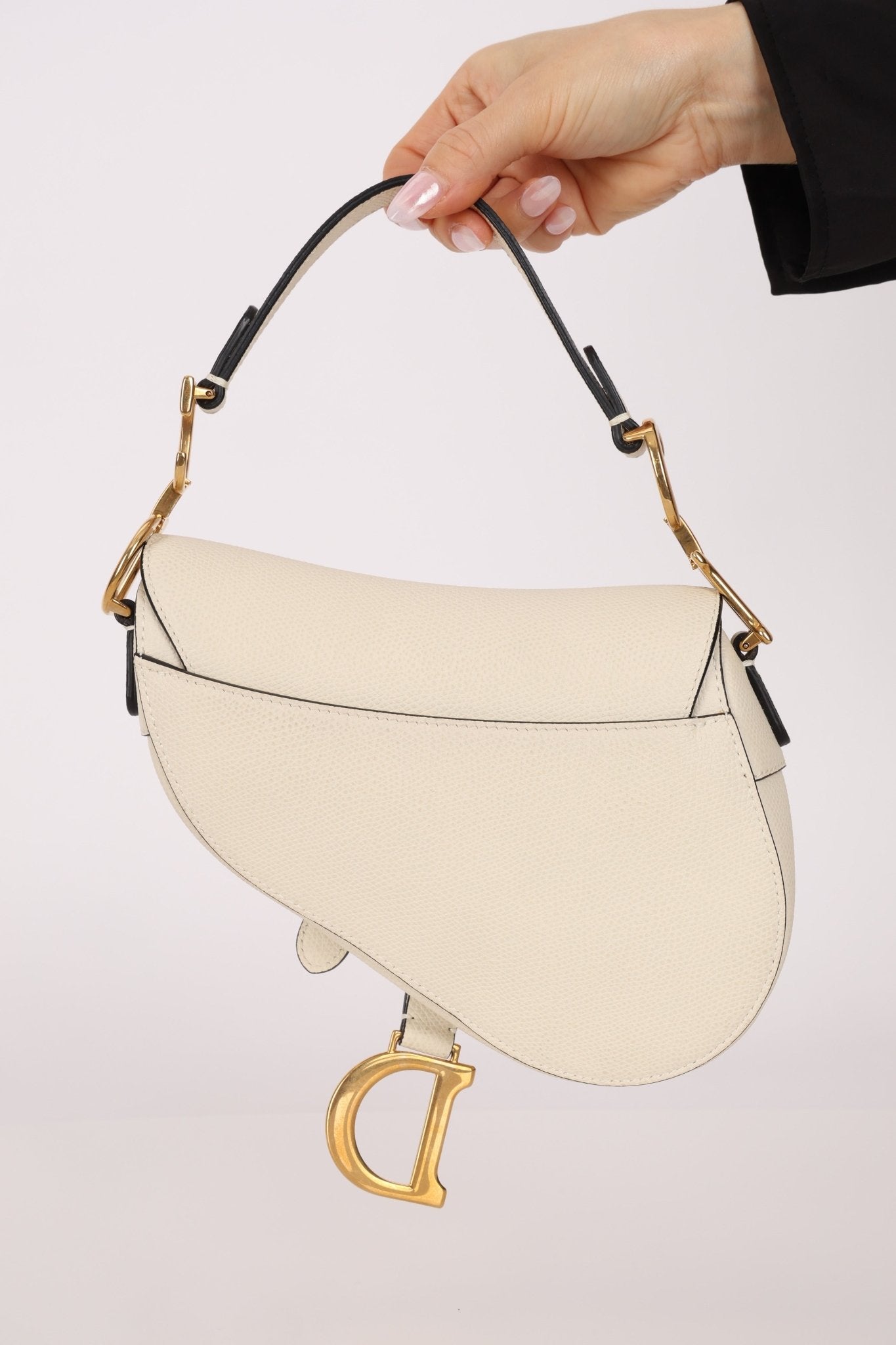 Dior 2018 Grained Leather Mini Saddle Bag w/ Dior Guitar Strap - FashioNica