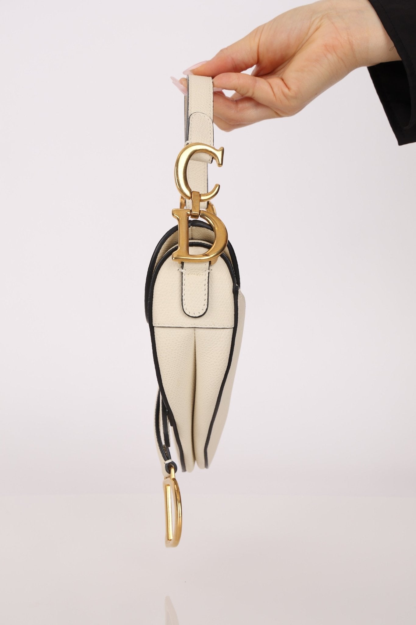 Dior 2018 Grained Leather Mini Saddle Bag w/ Dior Guitar Strap - FashioNica