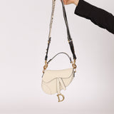 Dior 2018 Grained Leather Mini Saddle Bag w/ Dior Guitar Strap - FashioNica