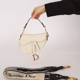 Dior 2018 Grained Leather Mini Saddle Bag w/ Dior Guitar Strap - FashioNica