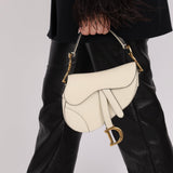 Dior 2018 Grained Leather Mini Saddle Bag w/ Dior Guitar Strap - FashioNica