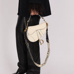 Dior 2018 Grained Leather Mini Saddle Bag w/ Dior Guitar Strap - FashioNica