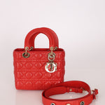 Dior 2018 Ruby Calfskin Cannage My ABCDior Small Lady - FashioNica