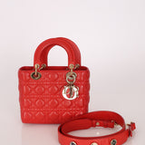 Dior 2018 Ruby Calfskin Cannage My ABCDior Small Lady - FashioNica